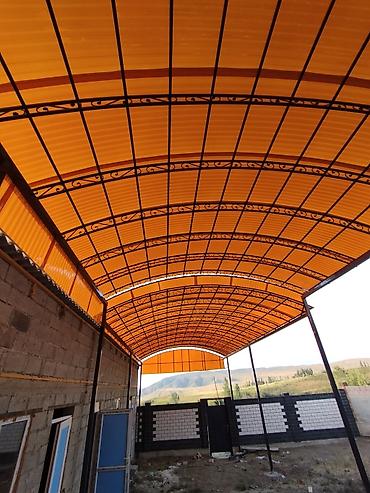 Навесы: Навес, Арочный, Металл, Поликарбонат, Установка — 16