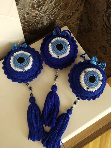Göz muncuğu: Əl işi, nazar boncugu sifarişlə hazırlanır 5-12 sm ölçüdə . Həm evdə — 4