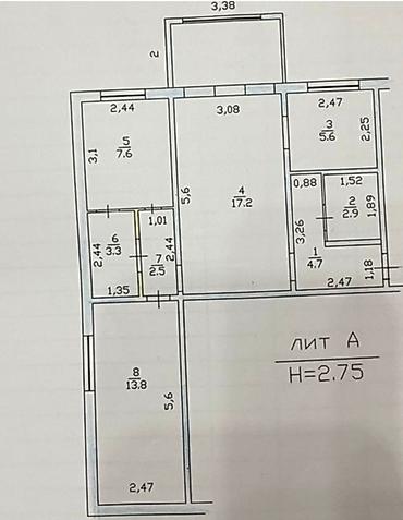 Продажа квартир: 3 комнаты, 58 м², 104 серия, 1 этаж, Евроремонт — 5