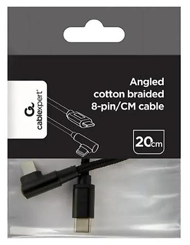 Kablovi za telefone: Cablexpert uglasti pleteni kabl – USB‑C na 8‑pin (Lightning), dužina — 2