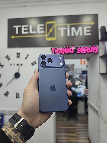 iphone sy: IPhone 17 Pro Max, 256 GB, Blue Titanium, Face ID, Simsiz şarj, Sənədlərlə — 1