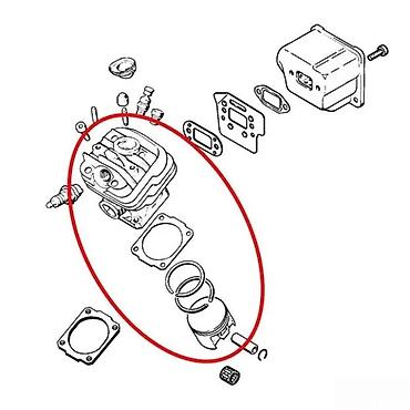 Motorne testere: Komplet cilindar i klip za dvotaktni motor testere Opis: - — 9