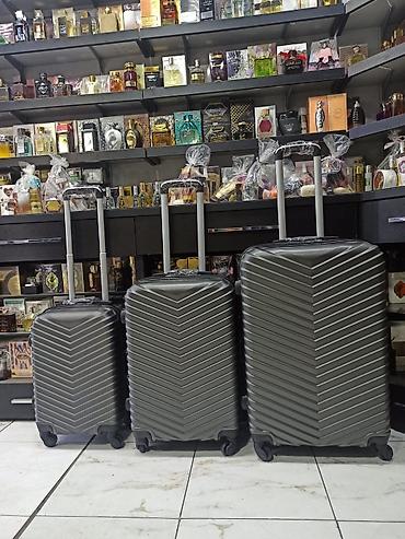 Çamadanlar: Sərt korpuslu 3-lü çamadan dəsti - Ölçülər: kiçik, orta, böyük (kabin — 1