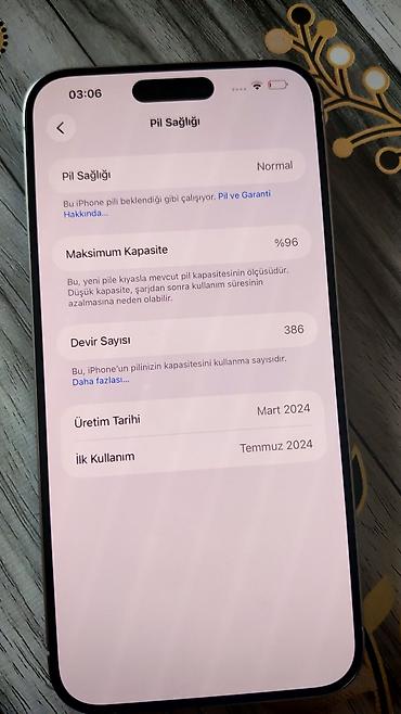 apple iphone 1: IPhone 15 Pro, 256 GB, Ağ, Face ID — 1