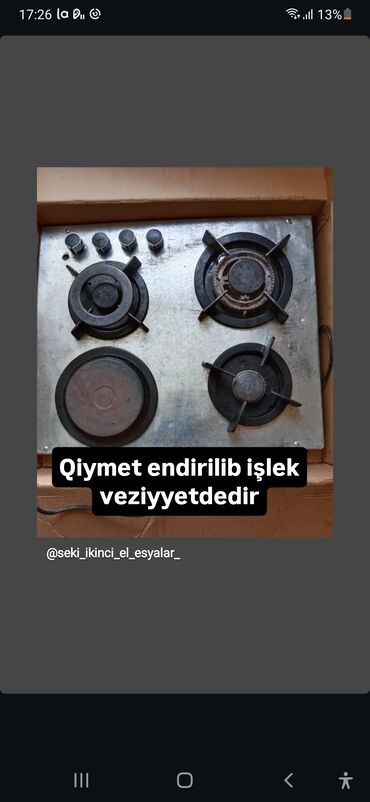 Plitələr və bişirmə panelləri: Plitə Qarışıq, Quraşdırılan, 4 gözlü, İşlənmiş