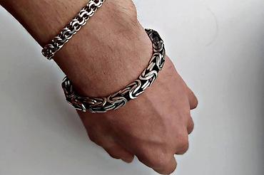 Серебряные цепочки: Серебряная цепь Бисмарк 150 гр 58 см Ручная работа Серебро 925 проба — 29