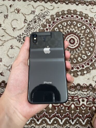 Apple iPhone: IPhone X, Б/у, 256 ГБ, Black Titanium, Чехол, 73 %