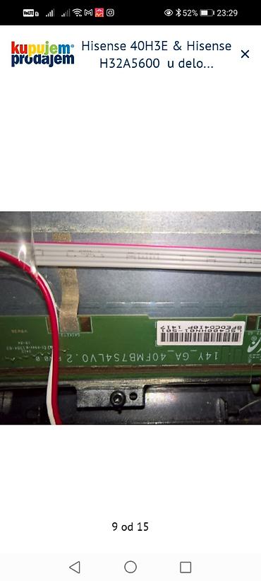 Matične ploče: Hisense televizori – delovi 1) Hisense 40H3E – delovi: - Main board — 7