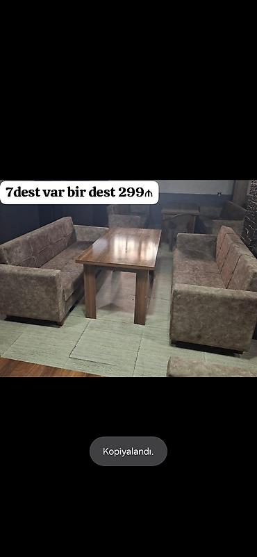 metbex kunc divanlari: Skameykalar ilə, Düz masa, 4 nəfər — 1
