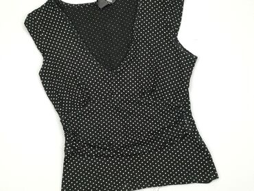 eleganckie czarne bluzki z krótkim rękawem: Blouse, H&M, S (EU 36), condition - Good