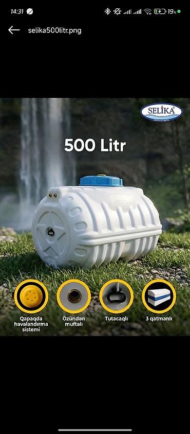 Baklar və çənlər: Bak, Plastik, 500 l l, Yeni — 1