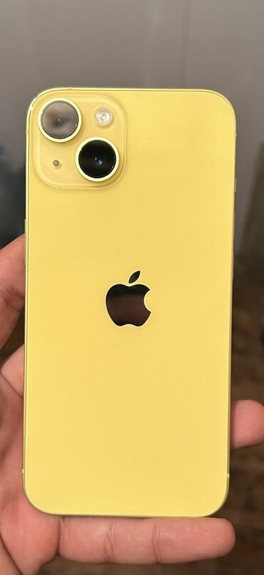 Apple iPhone: IPhone 14, 128 GB, Sarı, Zəmanət, Barmaq izi, Face ID