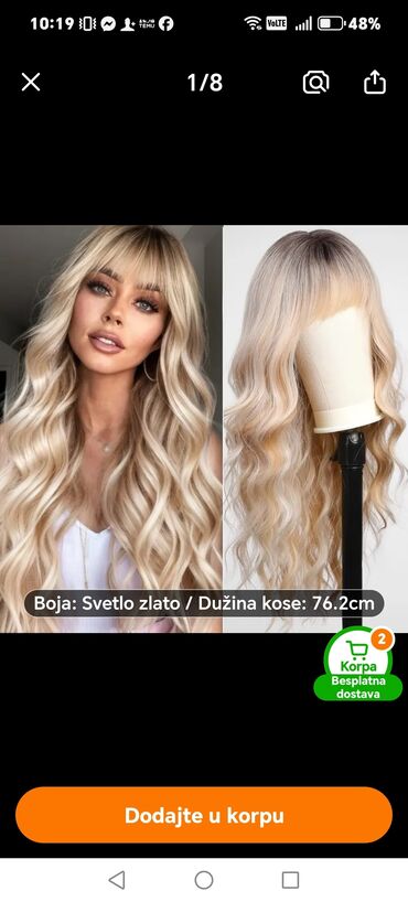 Perike i klipse: Duga talasasta perika sa šiškama – premium sintetička vlakna - Stil — 2