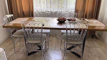 dinner table: Столовый прямоугольный обеденный стол в стиле лофт . Размер 80 см на 2 — 2