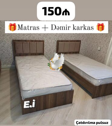 tek adamliq kravat: Çarpayı yeni tək nəfərlik yataq otağı mebeli reng seçimi var