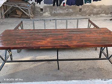 kompüter stol: İşlənmiş, Dördbucaq masa, Açılmayan, Skameykalar ilə, Metal, Azərbaycan — 2