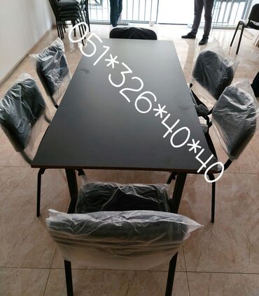 Masa və oturacaq dəstləri: Qonaq otağı üçün, Yeni, Dördbucaq masa, 4 stul — 3