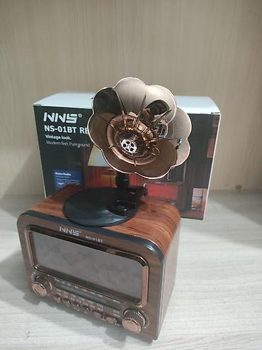 hoco eq34 plus: Ретро-радио NNS NS-01BT с декоративным «граммофонным» рупором - — 2