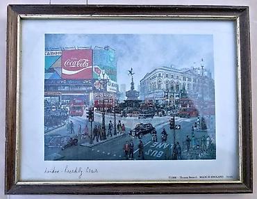 Slike i ramovi: London Picadilli Circus, H. Moss. Čuveni vintage otisak. COCA-COLA — 1
