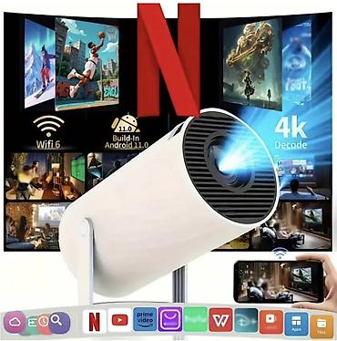 микрофон для пк: Android 11.0 Smart Proyektor – 4K dekodlama, Wi‑Fi 6, 130" ekran - — 1