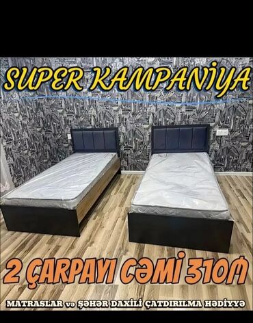 Çarpayılar: Yeni, Təknəfərlik çarpayı, Bazasız, Matras ilə, Siyirməsiz, Azərbaycan — 9