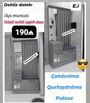 Ev üçün digər mebel: Yeni, Düz dolab, Dəhliz dolabı