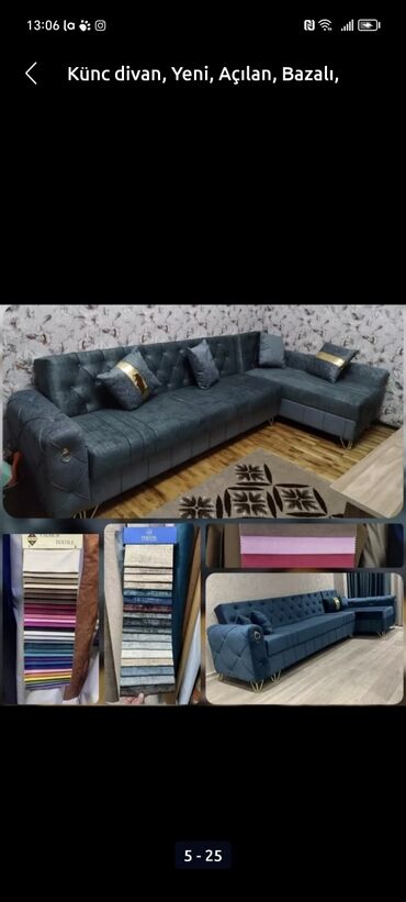 Divanlar: Künc divan, Yeni, Açılan, Bazalı, Parça, Şəhərdaxili pulsuz çatdırılma — 8