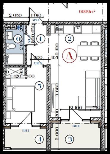 береговой: 1 комната, 48 м², Элитка, 2 этаж, Дизайнерский ремонт — 2