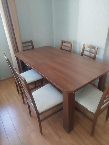 modern stol stul: Qonaq otağı üçün, Yeni, Açılmayan, Dördbucaq masa, 6 stul — 9