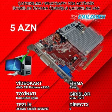 Videokartlar: Videokart AMD GeForce 210, < 4 GB, İşlənmiş