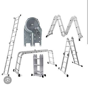 Складные стремянки-лестницы: Складная стремянка-лестница, Материал: Металл, Для дома, Высота: 3–4 м — 6