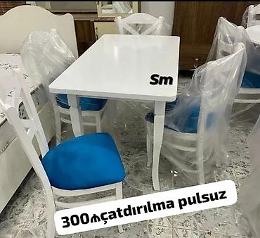 stol desti: Mətbəx üçün, Yeni, Açılmayan, Dördbucaq masa, 4 stul — 2