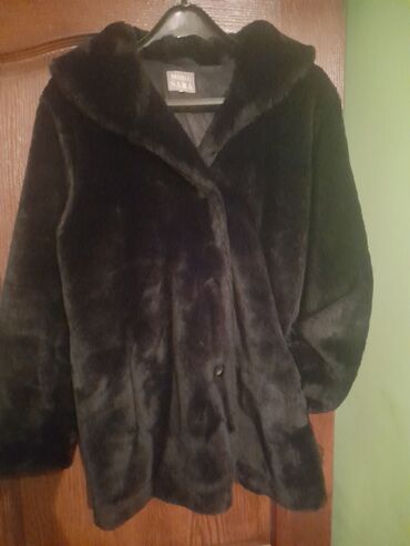 Fur coats: 2XL (EU 44), With lining, color - Black