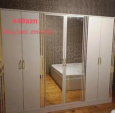 kredit evler: Geniş tutumlu ağ rəngli şkaf-garderob - 6 qapılı dizayn - Orta — 1
