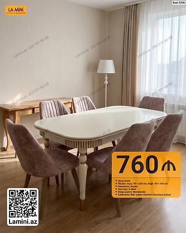 Məhsul: Yemək otağı üçün masa dəsti (Kod: 3206) • Masa tipi: Açılan