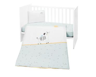 simpo komode: Posteljina sa ogradicom – Stripy Friends, 6 delova, za krevetac 60×120 — 1