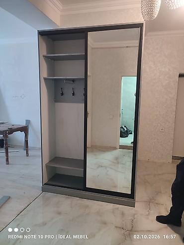 dolab skaf: Yeni, 2 qapılı, Güzgülü, Boz, Kupe, Düz dolab — 3