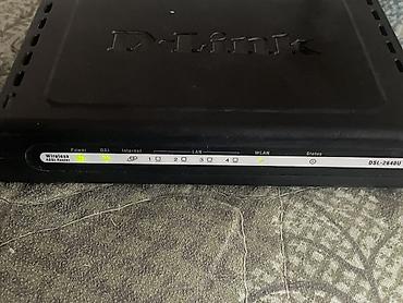 adaptör: D-Link DSL-2640U ADSL2+ Wi-Fi modemi satılır. Tam işlək vəziyyətdədir — 3