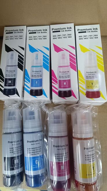 Принтеры: Краска для принтера Epson 103, 003, 101, 001 большой набор чернил из — 4