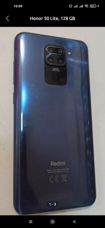 blackberry satilir: Xiaomi Redmi Note 9S, < 2 GB Memory Capacity, rəng - Mavi, 
 Barmaq izi