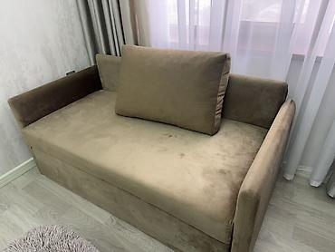 divan carpayi: Rahat və kompakt divan‑çarpayı - Rəng: açıq qəhvəyi/bej - Material — 5