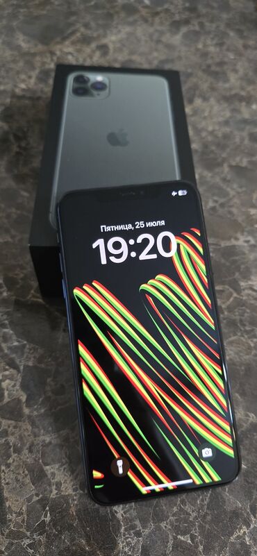 iphone 11 pro qutusu: IPhone 11 Pro Max, 256 GB, Yaşıl, Simsiz şarj, Face ID
