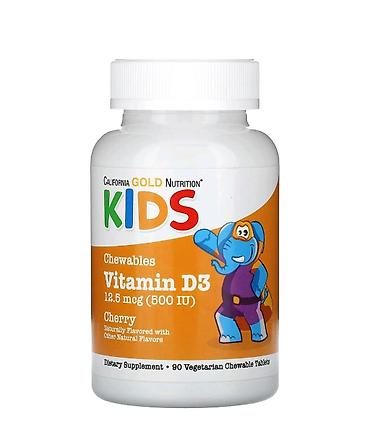 pisik gold: Məhsul: California Gold Nutrition KIDS – çeynənən Vitamin D3 - Dozaj — 1