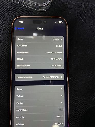 iphone 7 plus satis: IPhone 17 Pro Max, 256 GB, Qızılı, Zəmanət — 4