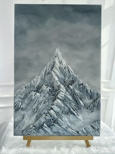 мебель для спальни бишкек: Картина “Горный пик” — фактурная живопись - Техника: объемная