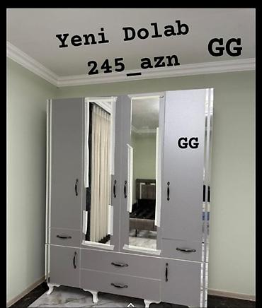 Geniş həcimli 5 qapılı paltar dolabı - Rəng: boz (açıq-boz ton) - Ön lalafo.az -da Geniş həcimli 5 qapılı paltar dolabı - Rəng: boz (açıq-boz ton) - Ön