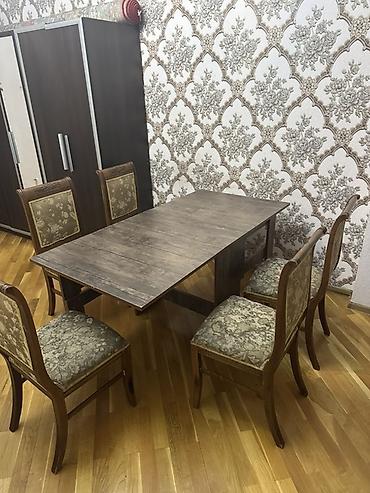 Açılan/uzadıla bilən yemək masası və 5 ədəd stul dəsti