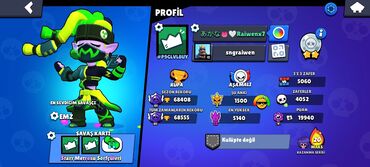 profil şəkilləri: Brawl Stars hesabı - Profil adı: sngraiwen - Sevimli döyüşçü: EMZ