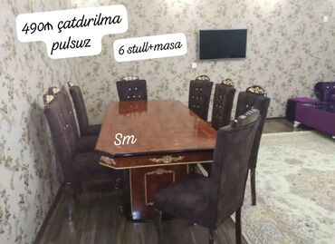 Masa və oturacaq dəstləri: Qonaq otağı üçün, Yeni, 6 stul — 5