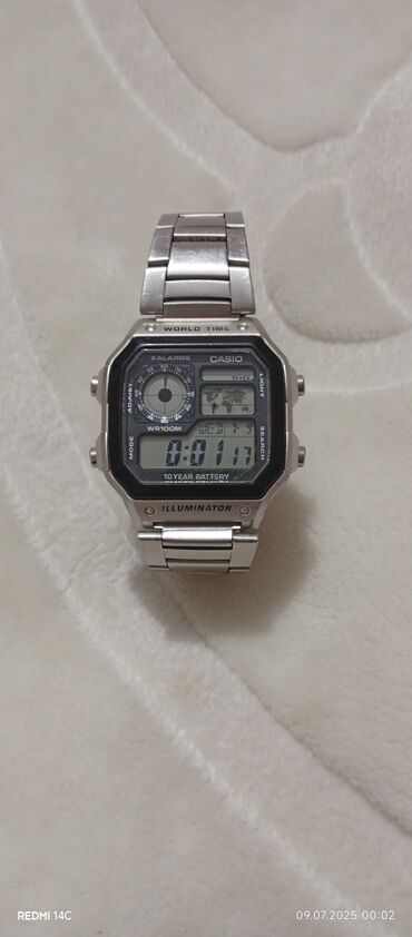 İşlənmiş, Qol saatı, Casio, rəng - Gümüşü